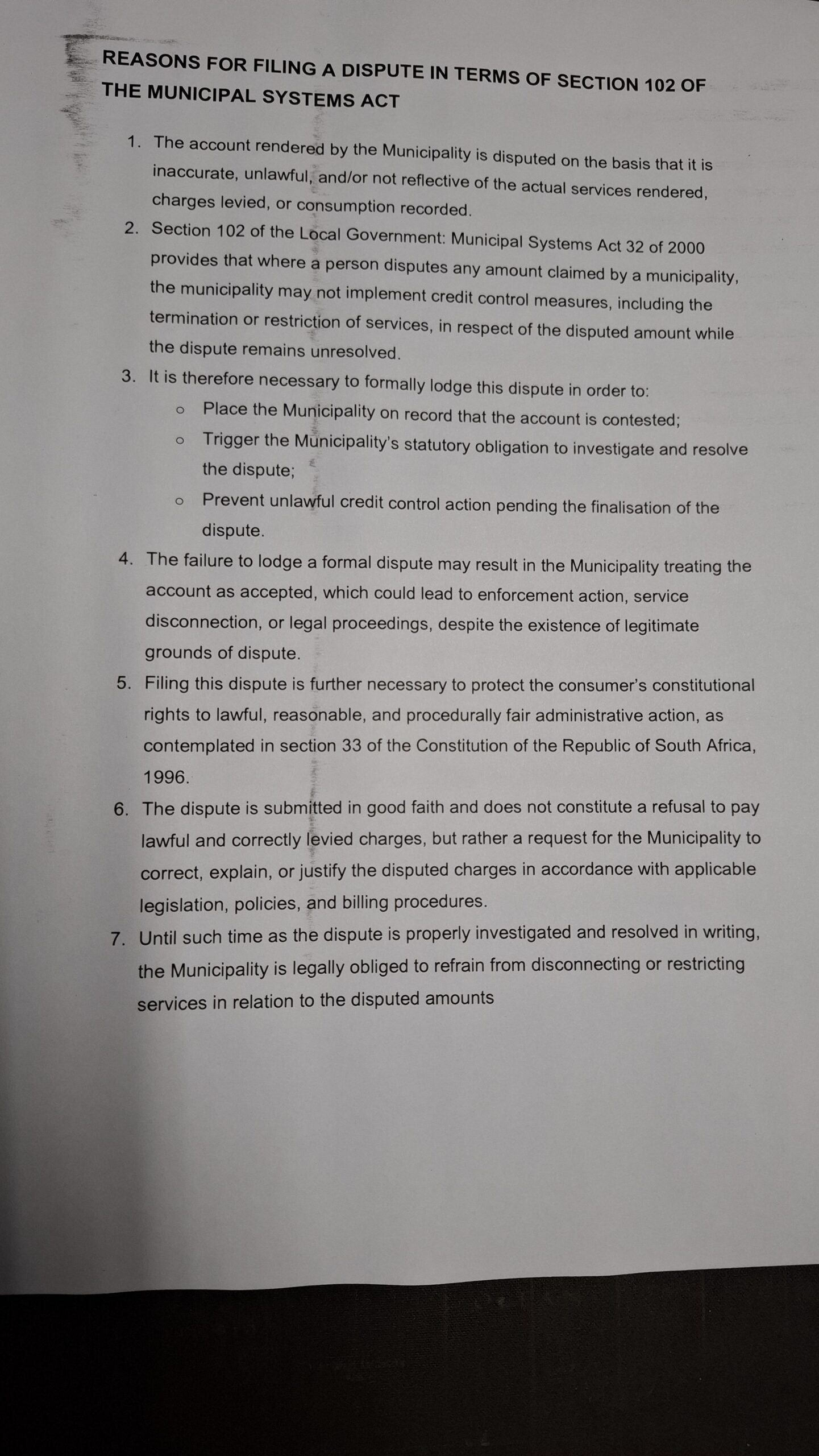 new Municipality Dispute of Account Sec 102 - Image 1